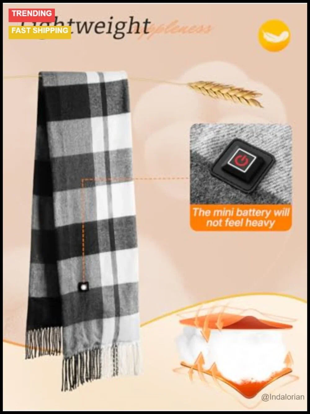 Heated Scarf for Women Men Electric Rechargeable 5000mAh Battery Warm Winter